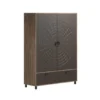 Hioshop Fusion vitrinekast 2 deuren- 2 lades brons decor