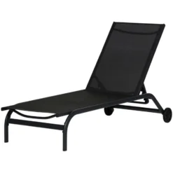 Hioshop Halfdan ligbed 5 posities met wielen zwart