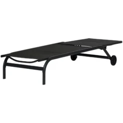Hioshop Halfdan ligbed 5 posities met wielen zwart