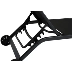 Hioshop Halfdan ligbed 5 posities met wielen zwart