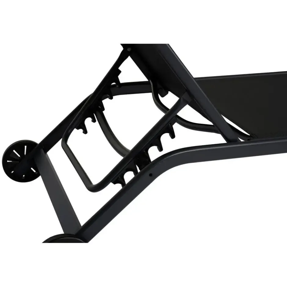 Hioshop Halfdan ligbed 5 posities met wielen zwart