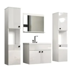 Hioshop Haven badkamer 5 delen wit hoogglans- wit