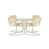 Hioshop Holmsund tuinmeubelset tafel 100x100cm 4 stoelen beige
