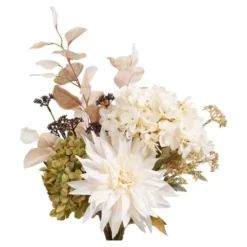 Hioshop Hortensia kunstbloemenboeket hoogte 67cm meerkleurig