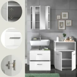 Hioshop Ice badkamer I59 wit hoogglans- wit