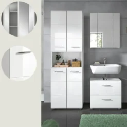 Hioshop Ice badkamer I58 wit hoogglans- wit