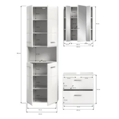 Hioshop Ice badkamer I58 wit hoogglans- wit