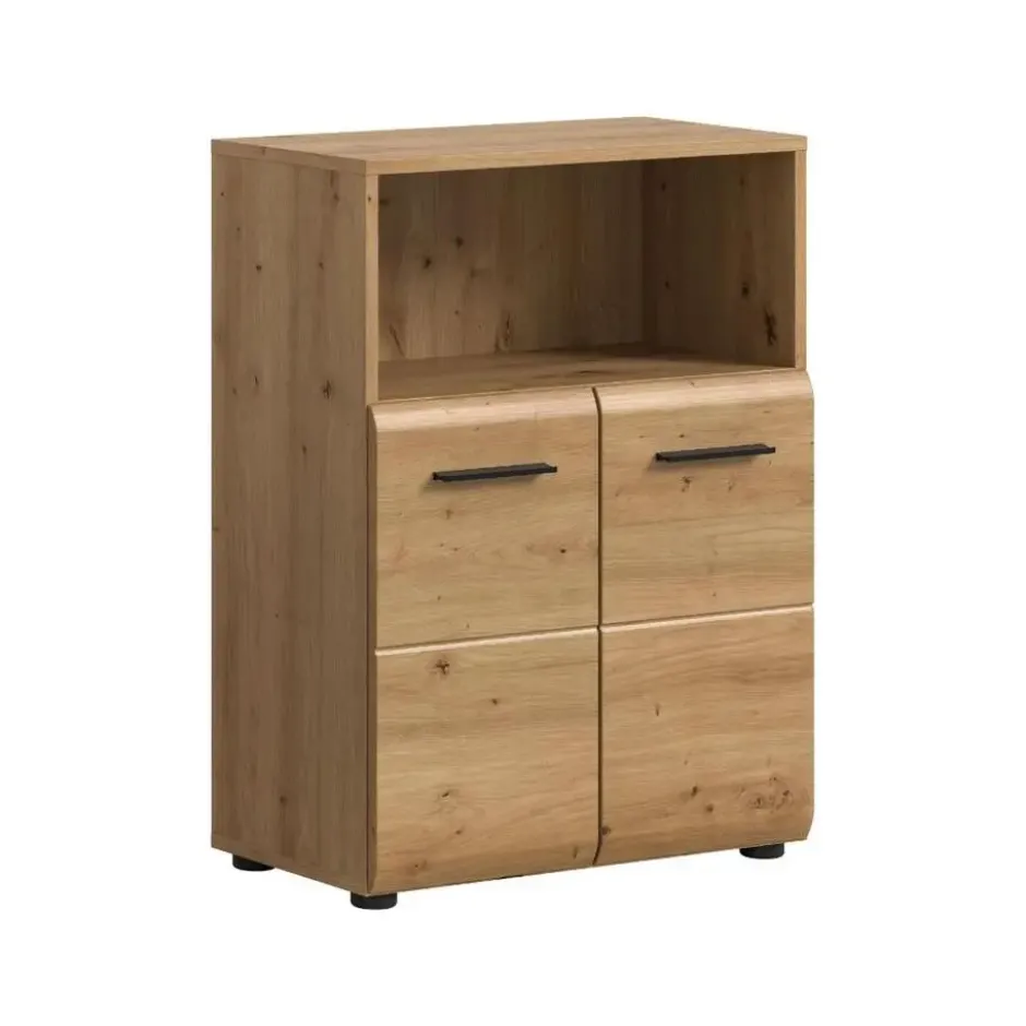 Hioshop Ice badkamerkast 2 deuren- 1 plank eiken decor