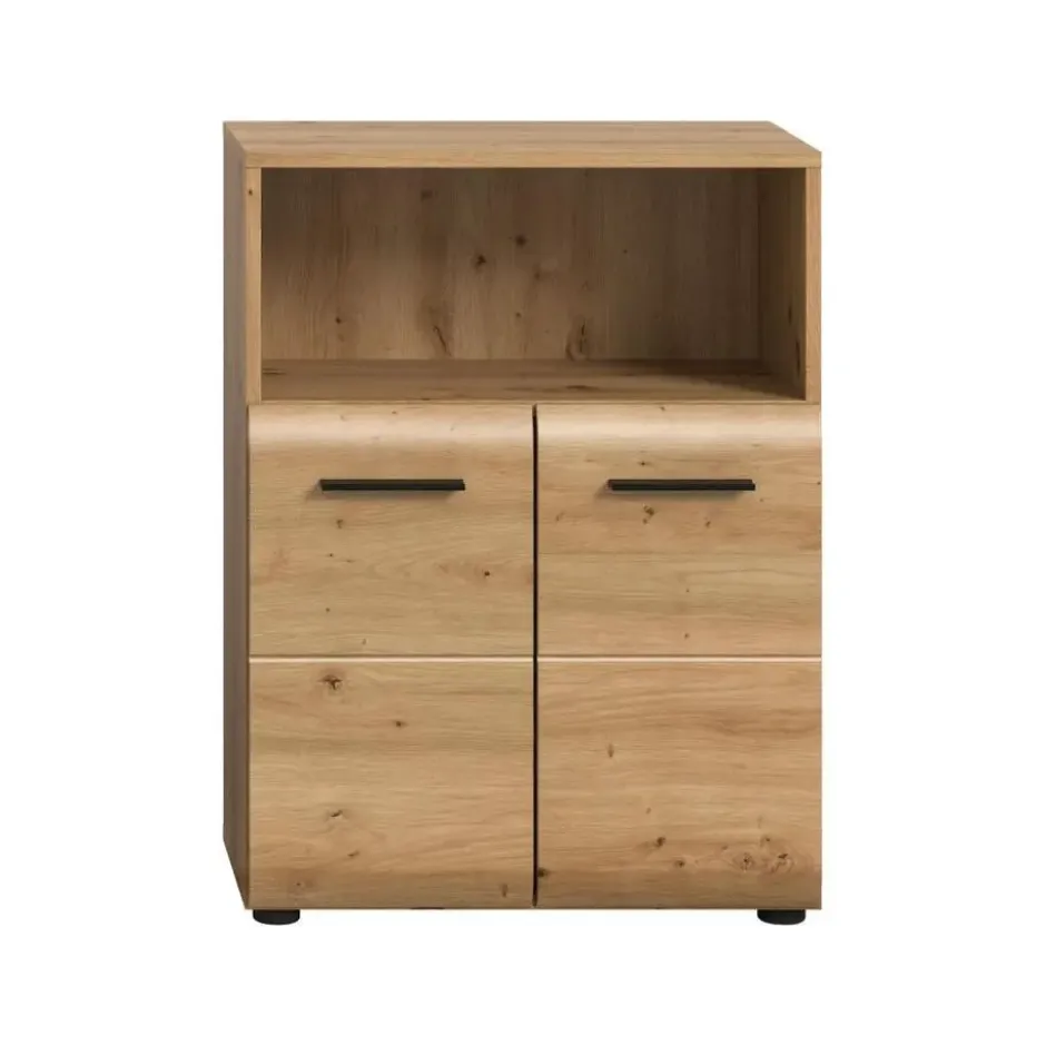 Hioshop Ice badkamerkast 2 deuren- 1 plank eiken decor