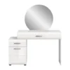 Hioshop Ice kaptafel inclusief spiegel 1 deur- 2 lades wit hoogglans- wit