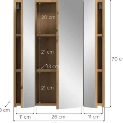 Hioshop Ice spiegelkast eiken decor