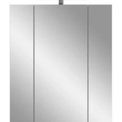 Hioshop Ice spiegelkast inclusief verlichting 3 spiegeldeuren wit hoogglans-