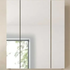 Hioshop Ice spiegelkast zwart mat- eiken decor