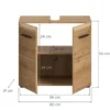 Hioshop Ice wastafel 2 deuren eiken decor