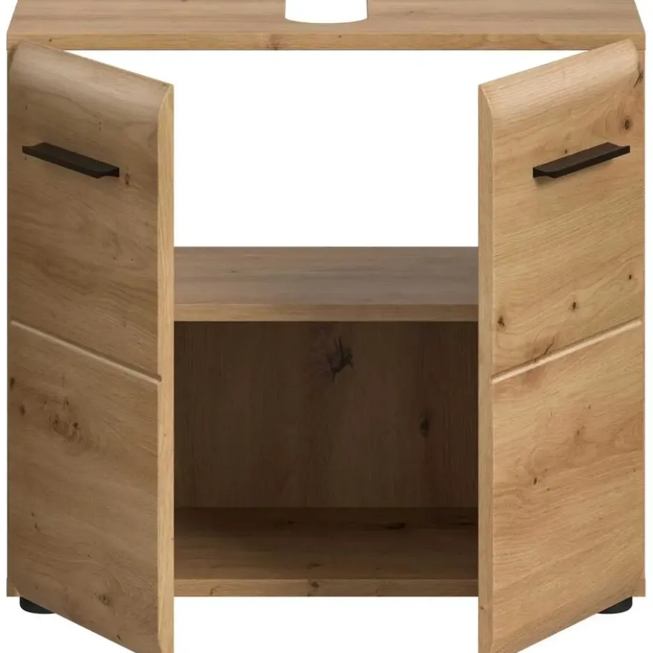 Hioshop Ice wastafel 2 deuren eiken decor