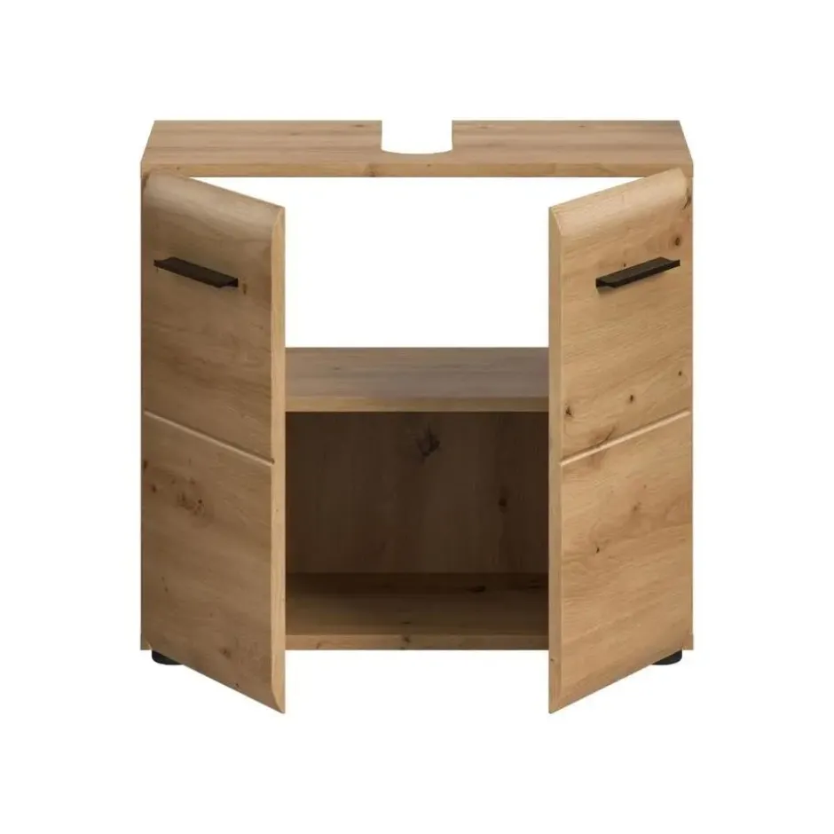 Hioshop Ice wastafel 2 deuren eiken decor