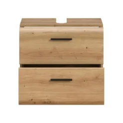 Hioshop Ice wastafel 2 lades eiken decor