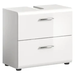 Hioshop Ice wastafel 2 lades wit hoogglans- wit