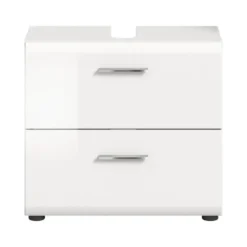 Hioshop Ice wastafel 2 lades wit hoogglans- wit