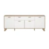 Hioshop Ikast dressoir 4 deuren- 1 lade eiken decor- wit