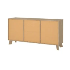 Hioshop Ikast dressoir 2 deuren- 3 lades eiken decor- wit