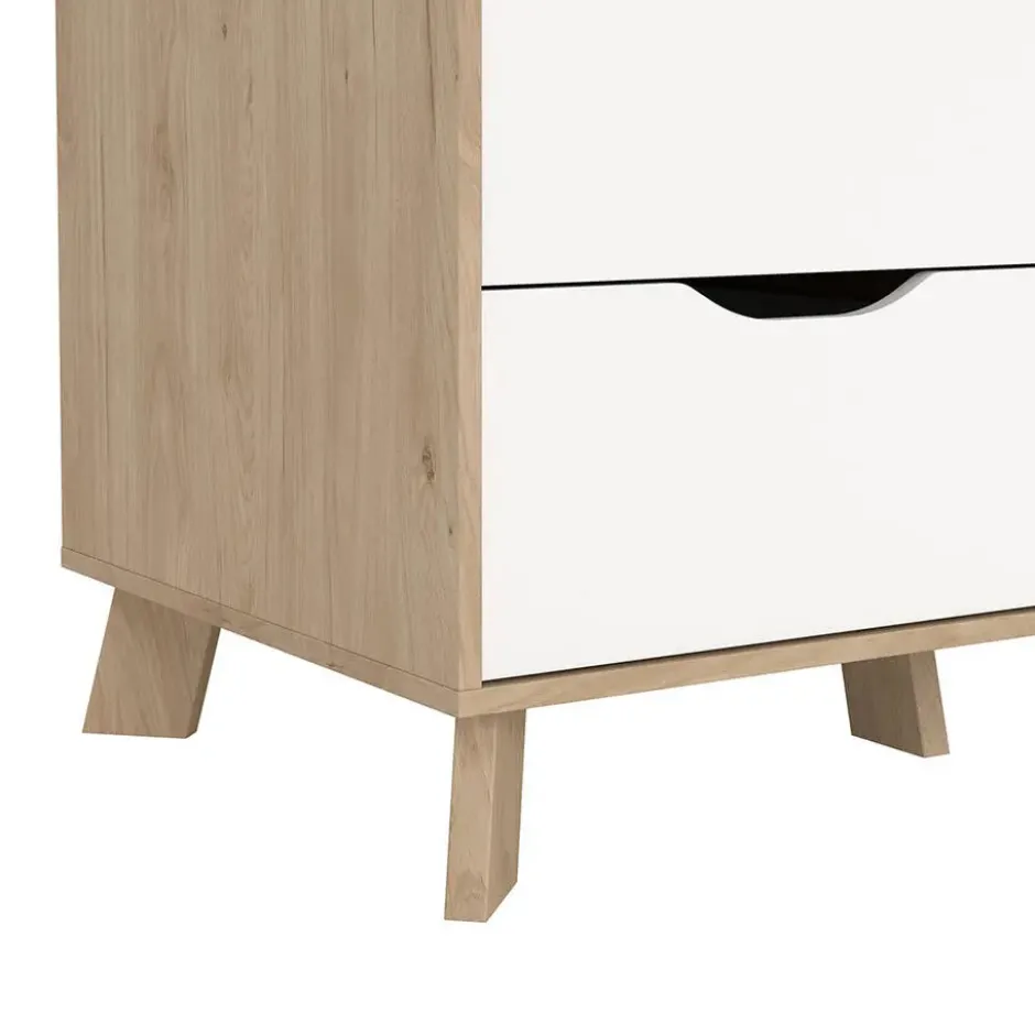 Hioshop Ikast kledingkast 201x148x58cm- 2 deuren- 1 spiegeldeur- 2 lades eiken
