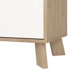 Hioshop Ikast vitrinekast 2 deuren- 3 planken eiken decor- wit