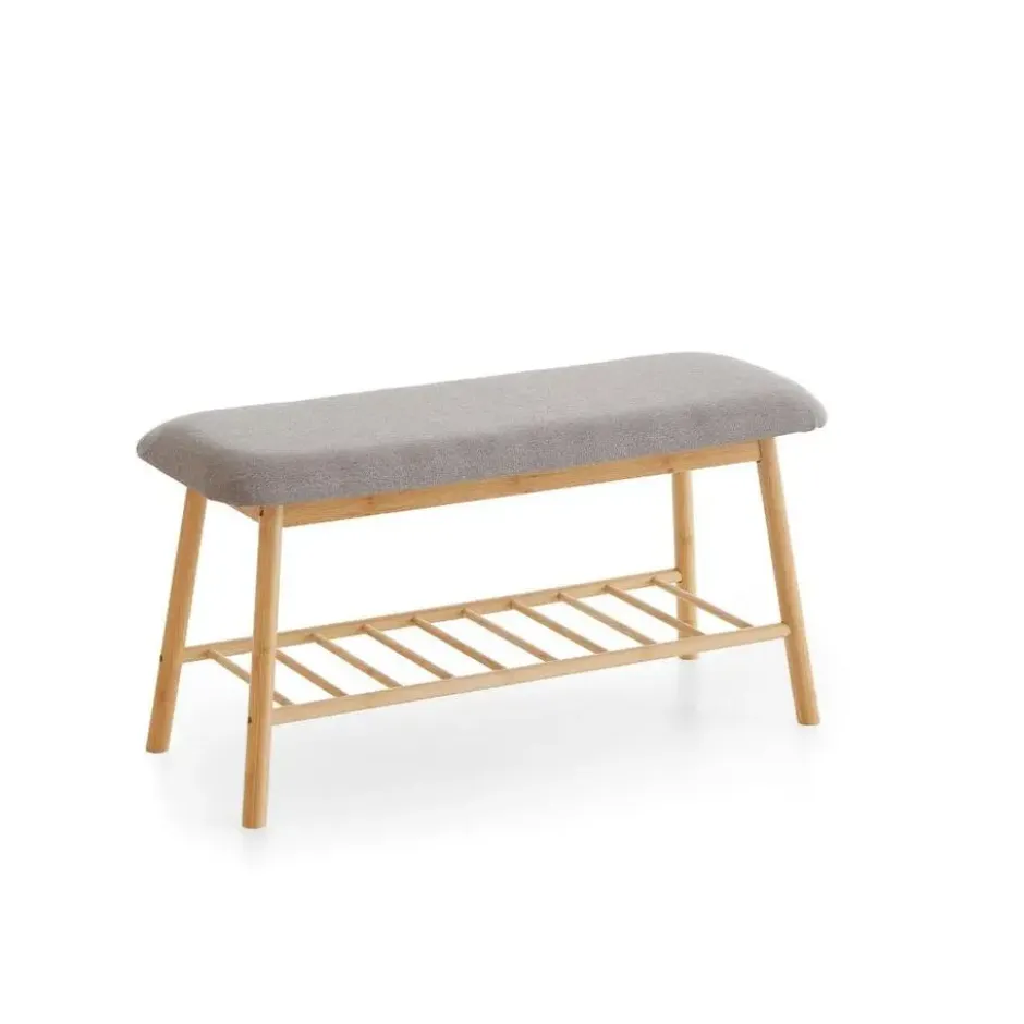 Hioshop Karin bank 1 plank grijs- bamboe