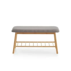 Hioshop Karin bank 1 plank grijs- bamboe