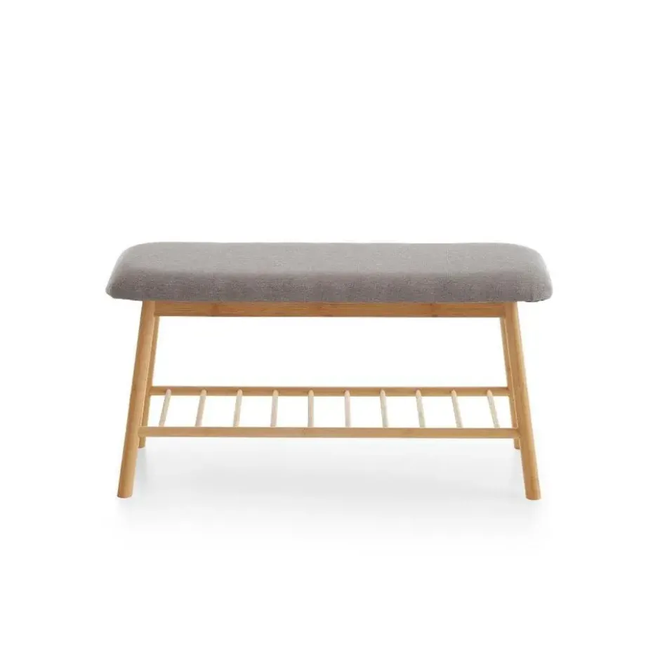Hioshop Karin bank 1 plank grijs- bamboe
