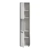 Hioshop Kojak kolomkast 1 glazen deur wit- hoogglans wit