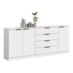 Hioshop Kopenhagen dressoir 4 laden- 3 deuren wit