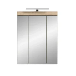 Hioshop Lambada spiegelkast inclusief verlichting 2 deuren- 3 spiegeldeuren- 3