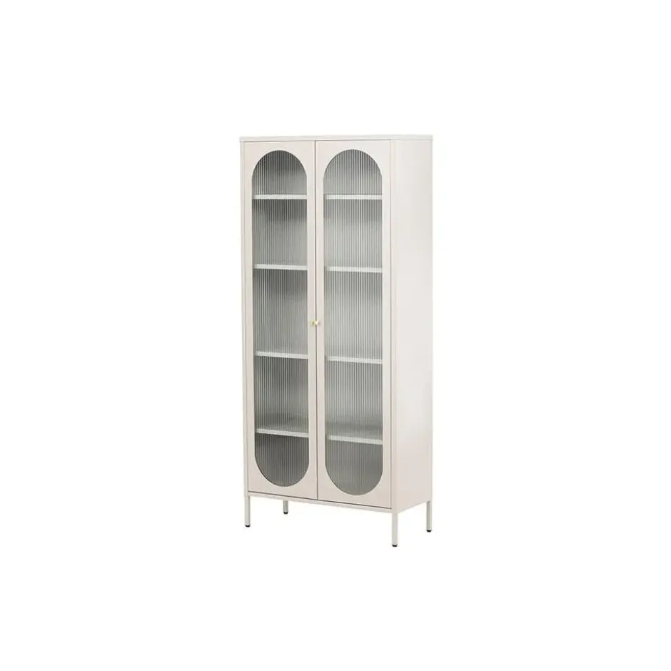 Hioshop Lima vitrinekast 2 deuren beige