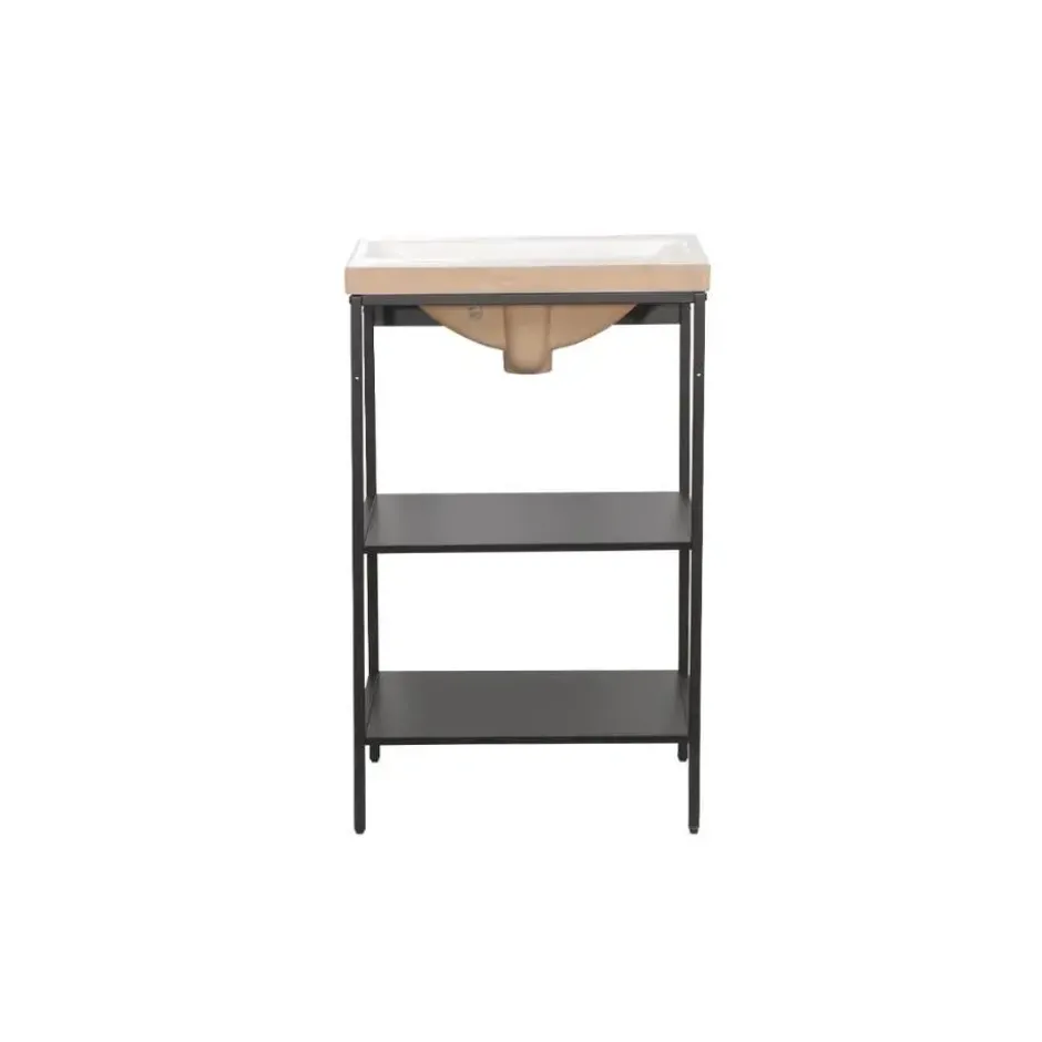 Hioshop Lorin badkamer waskast met wastafel zwart