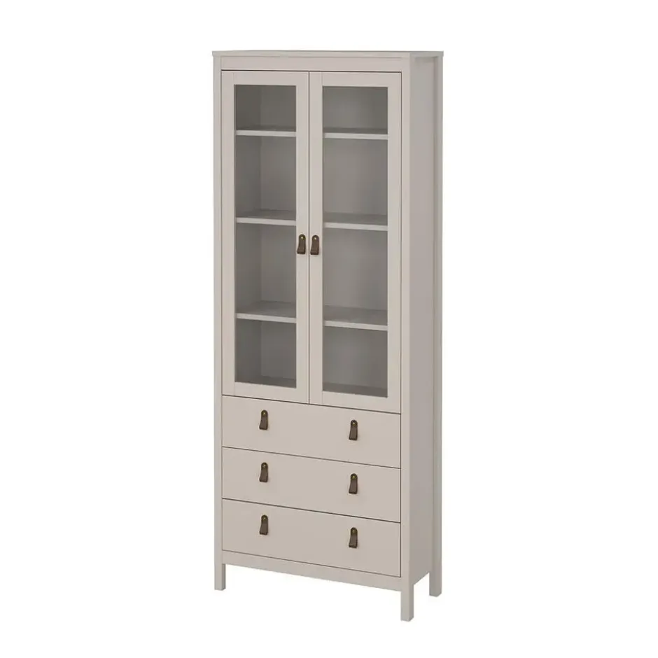 Hioshop Madrid vitrinekast 2 deuren 3 lades cashmere