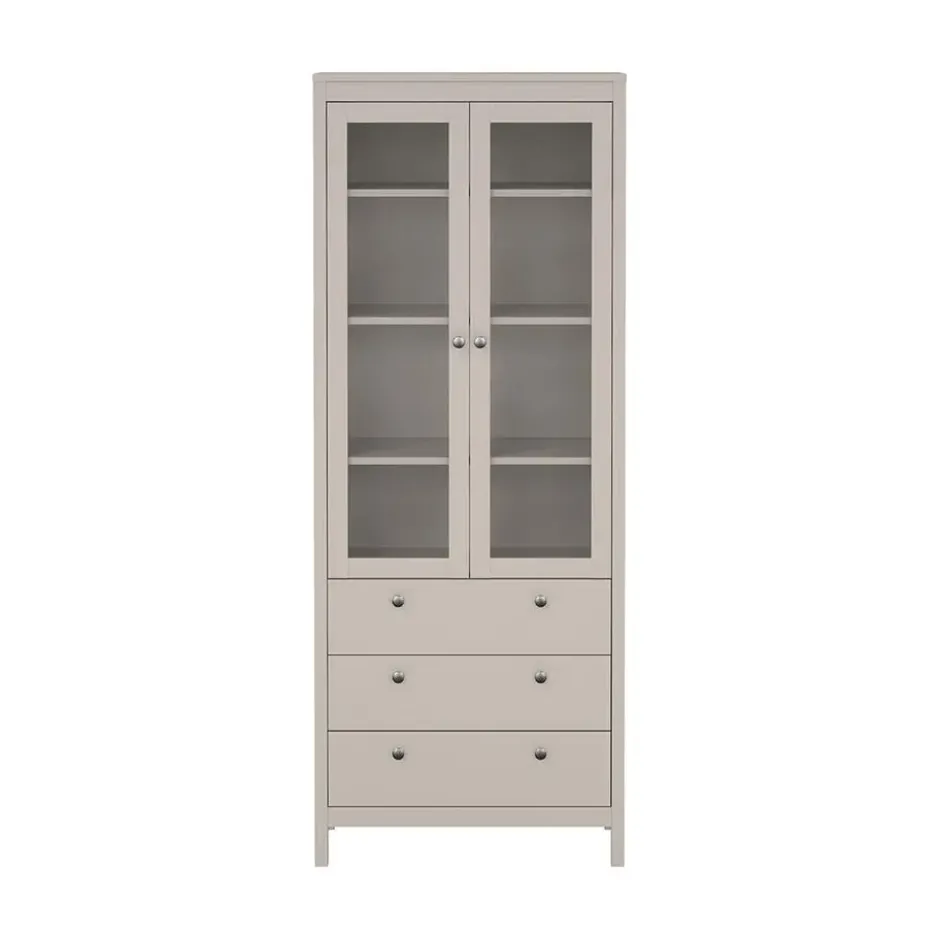 Hioshop Madrid vitrinekast 2 deuren 3 lades cashmere