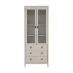 Hioshop Madrid vitrinekast 2 deuren 3 lades cashmere