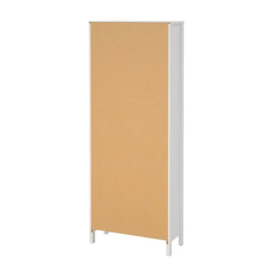 Hioshop Madrid vitrinekast 2 glazen deuren 3 laden wit
