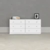 Hioshop Maria kommode breed met 6 lades- wit
