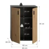 Hioshop Mone badkamerkast 2 deuren eiken decor- donkergrijs