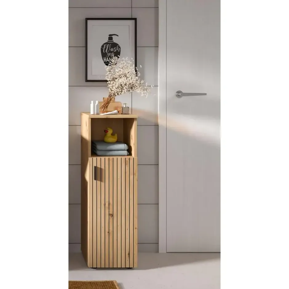 Hioshop Mone badkamerkast 1 deur- 1 plank eiken decor
