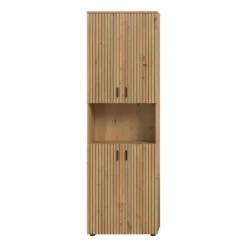 Hioshop Mone kolomkast 4 deuren- 1 plank eiken decor