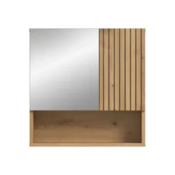 Hioshop Mone spiegelkast 1 deur- 1 spiegeldeur- 1 plank eiken decor