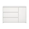 Hioshop Next kommode 1 deur 3 lades wit