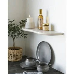 Hioshop Nia wandplank- kopjesrek 1 plank beige