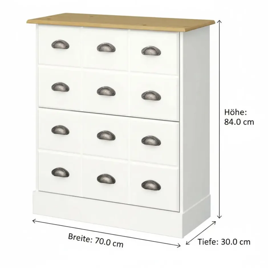 Hioshop Orienty schoenenkast 2 kleppen wit