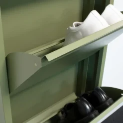 Hioshop Pisa schoenenkast groen metaal met 4 vakken