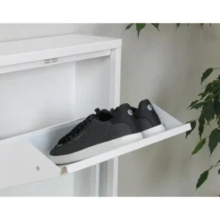 Hioshop Pisa schoenenkast wit metaal met 3 vakken