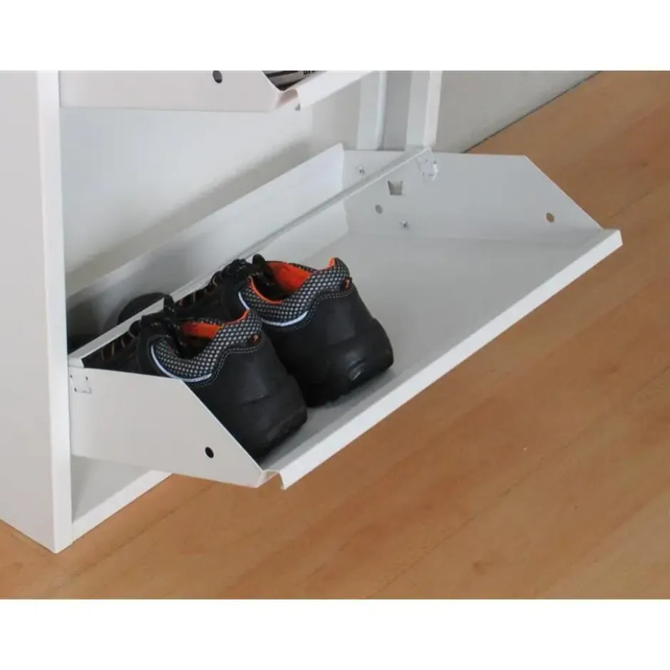 Hioshop Pisa schoenenkast wit metaal met 3 vakken
